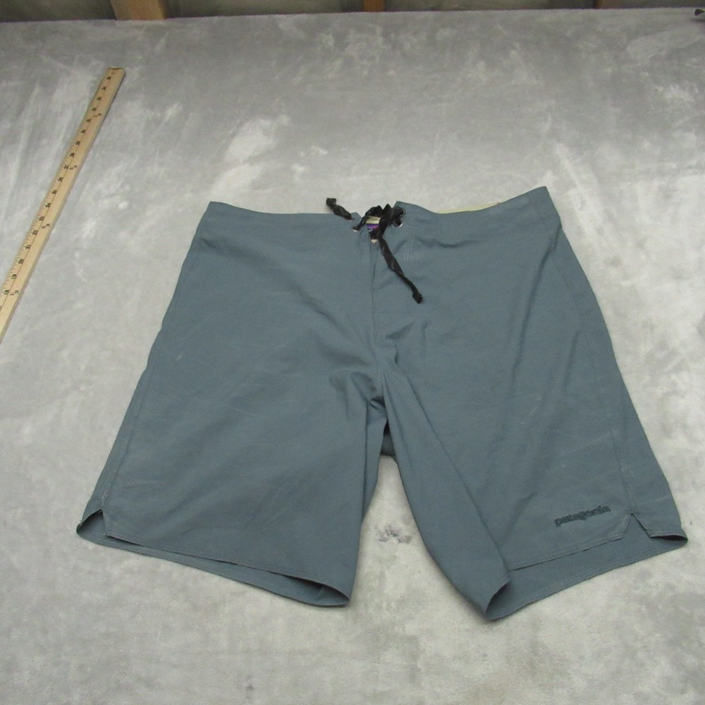 Patagonia Hydropeak Boardshorts Mens 34 Gray Swim Trunks  Drawstring‎ Stretch